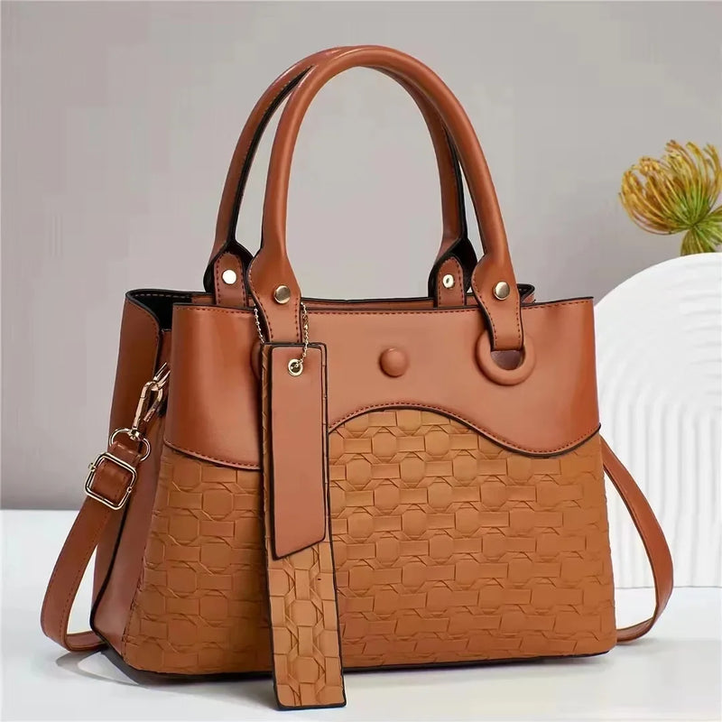 Modern Women’s Handbag Shoulder Crossbody Grid Pattern Hand Bag Large Capacity