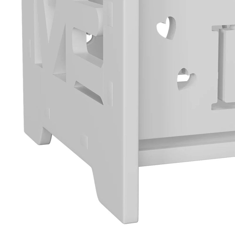 Modern Love Home Wooden Side Table - 2-Tier Storage Nightstand for Bedroom & Living Room
