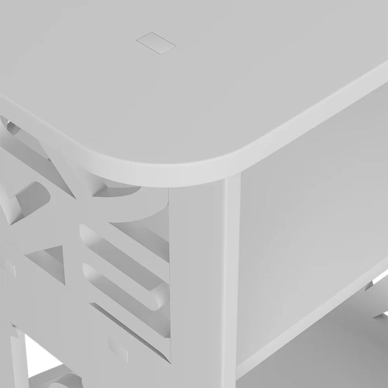 Modern Love Home Wooden Side Table - 2-Tier Storage Nightstand for Bedroom & Living Room