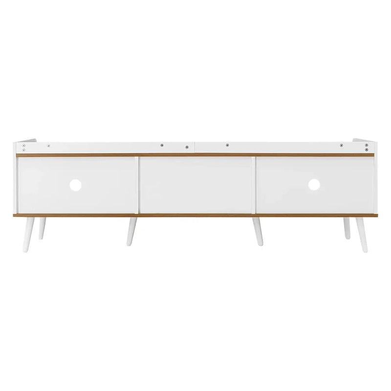 Modern TV Stand White Wood Cabinet 3 Door Storage Unit Living Room Large 160cm