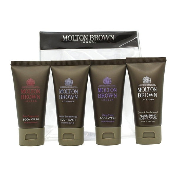 Molton Brown Gift Set 30ml Coco & Sandalwood Body Lotion + 30ml Ylang-Ylang Body Wash + 30ml White Sandalwood Body Wash + 30ml Pink Pepperpod Body Wash