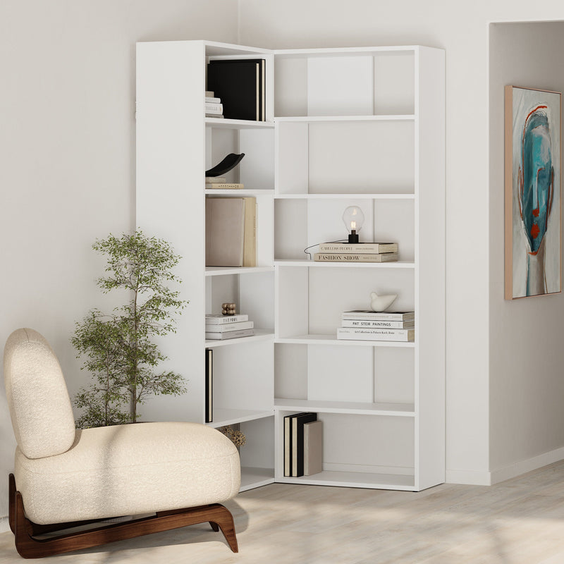 Molly Modern Corner Multipurpose Bookcase Display Unit No.4 Tall 179 cm