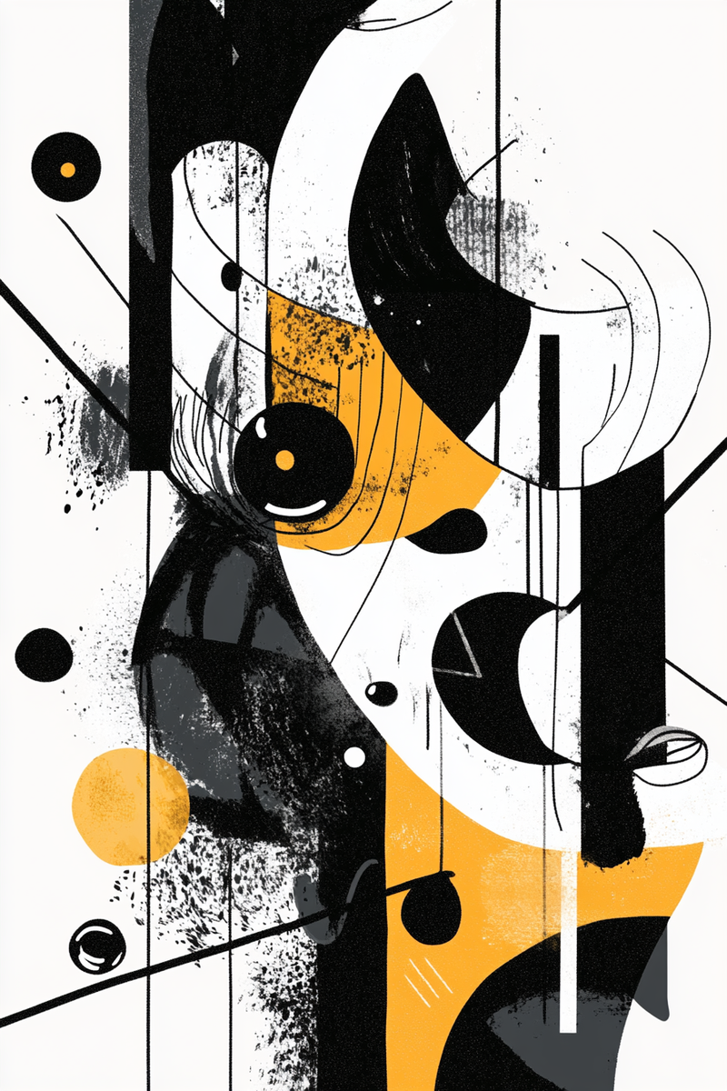 Monochrome Whimsy Canvas