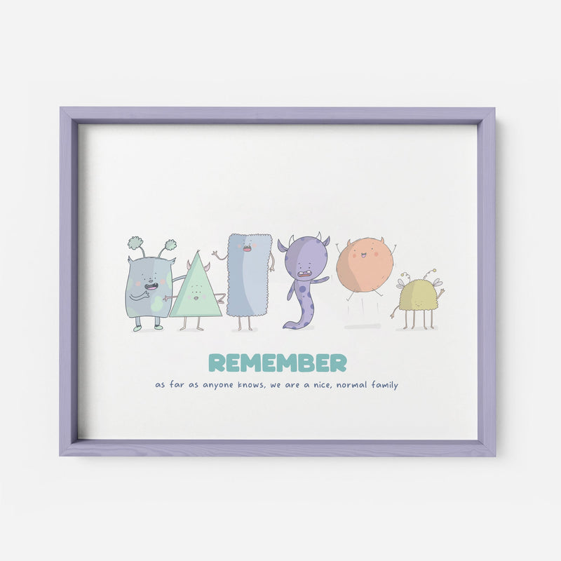 Personalised Nice and Normal Family Art Print – Funny Custom Gift UK
