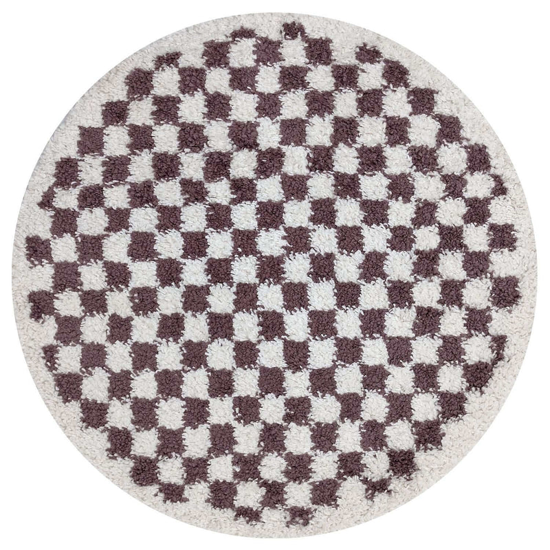 Moodi Shaggy Purple Mosscheck Rug
