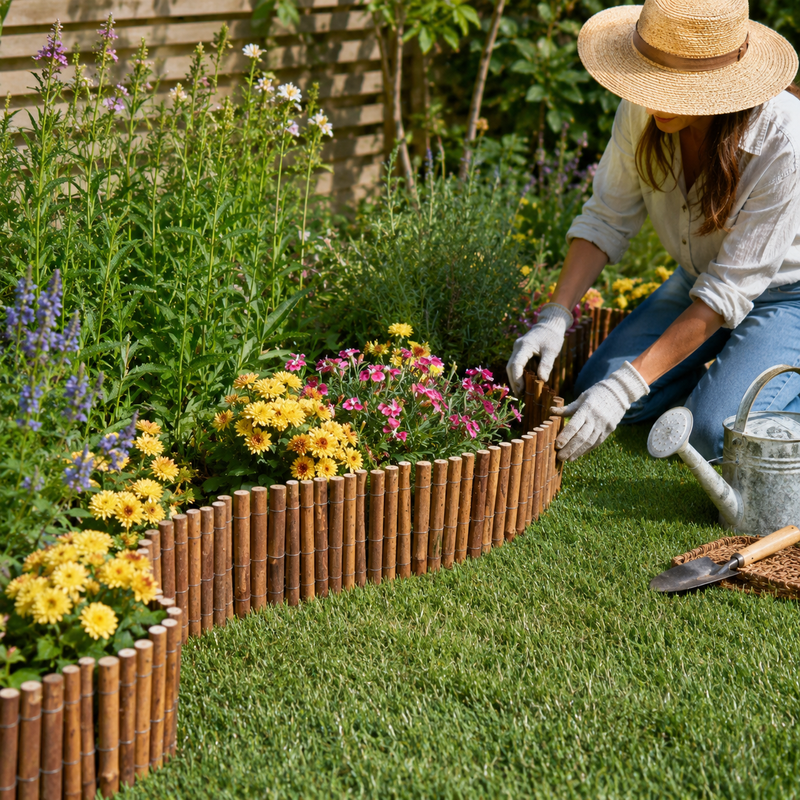 Large Natural Willow Garden Edging Roll