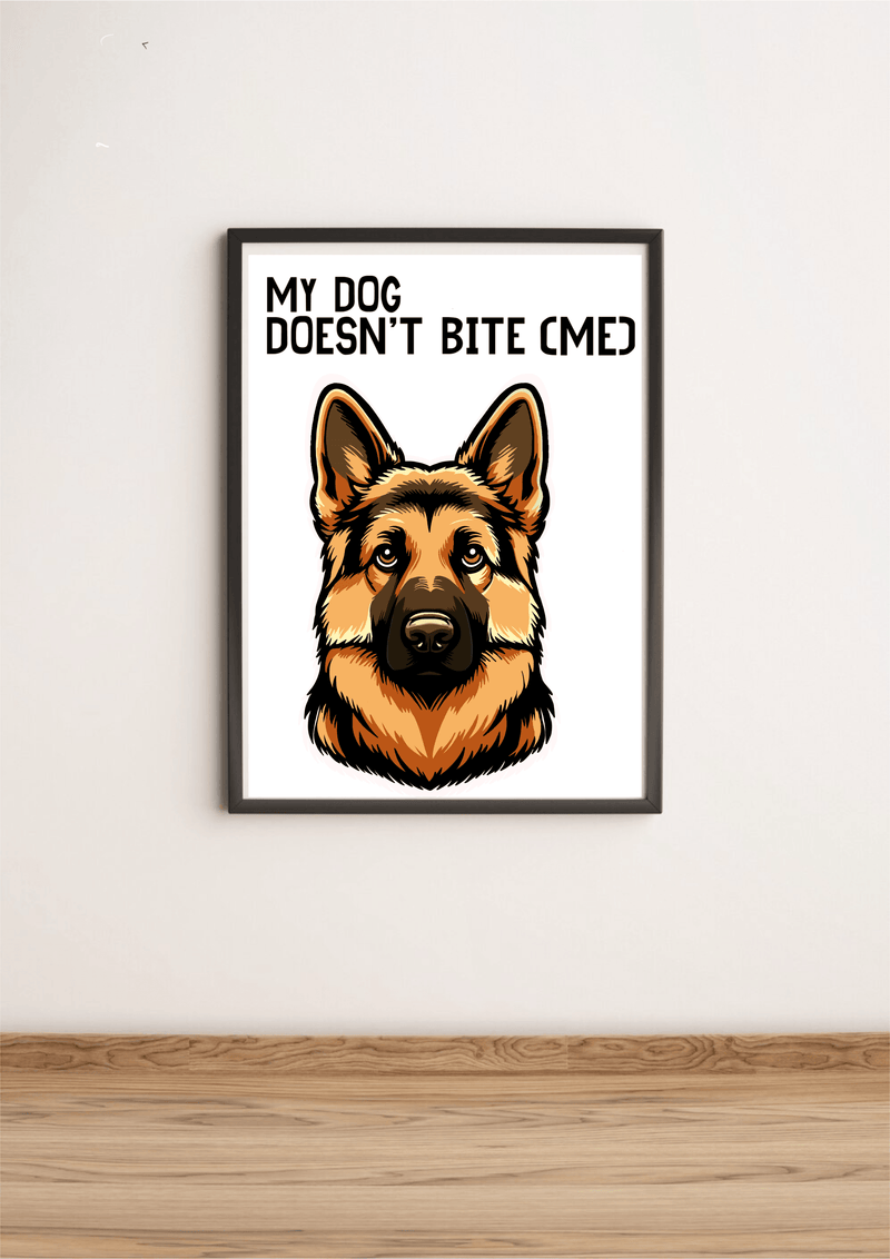 Loyal Companion Quirks – Funny German Shepherd Art Print