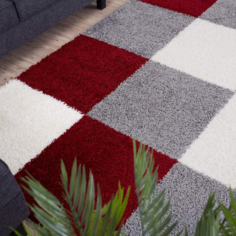 Myshaggy Geometric Red Rug