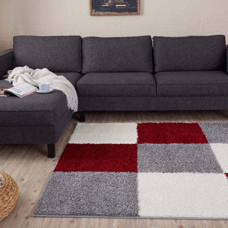 Myshaggy Geometric Red Rug