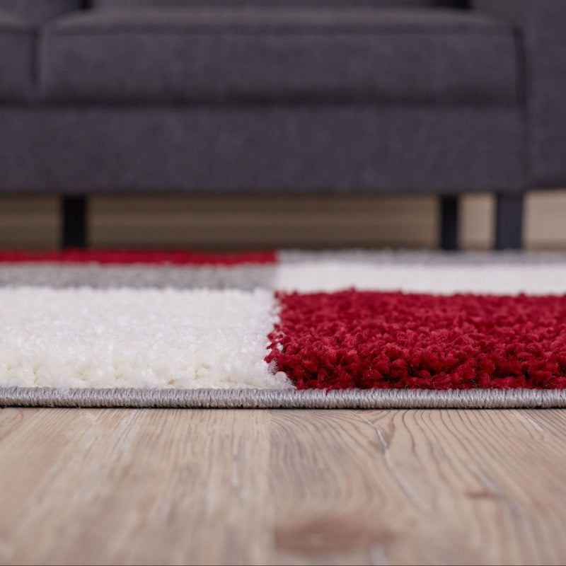 Myshaggy Geometric Red Rug