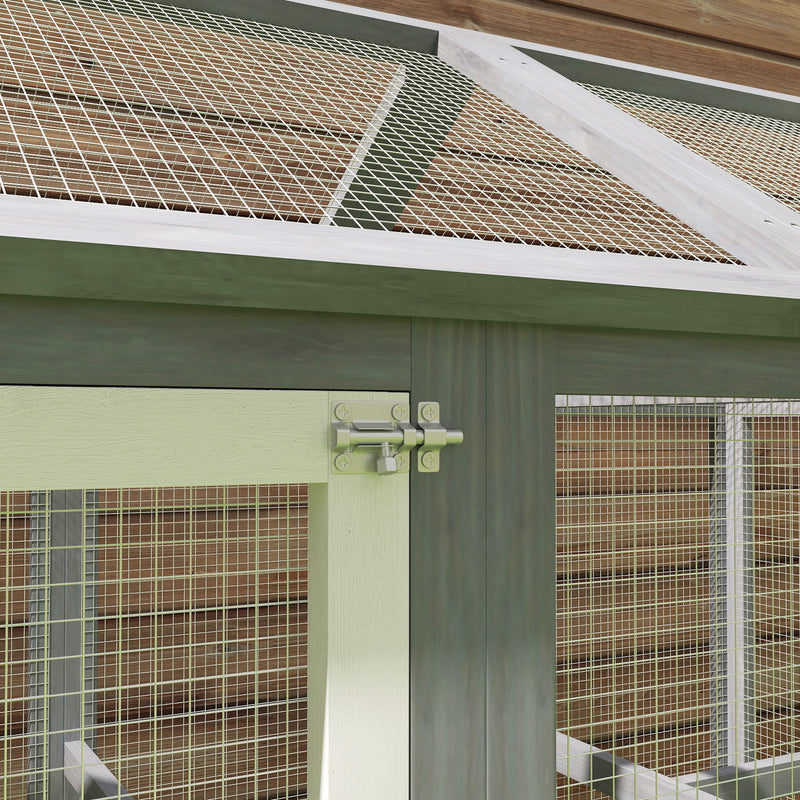 PawHut Chicken Run, Wooden Chicken Coop w/ Combinable Design - Grey