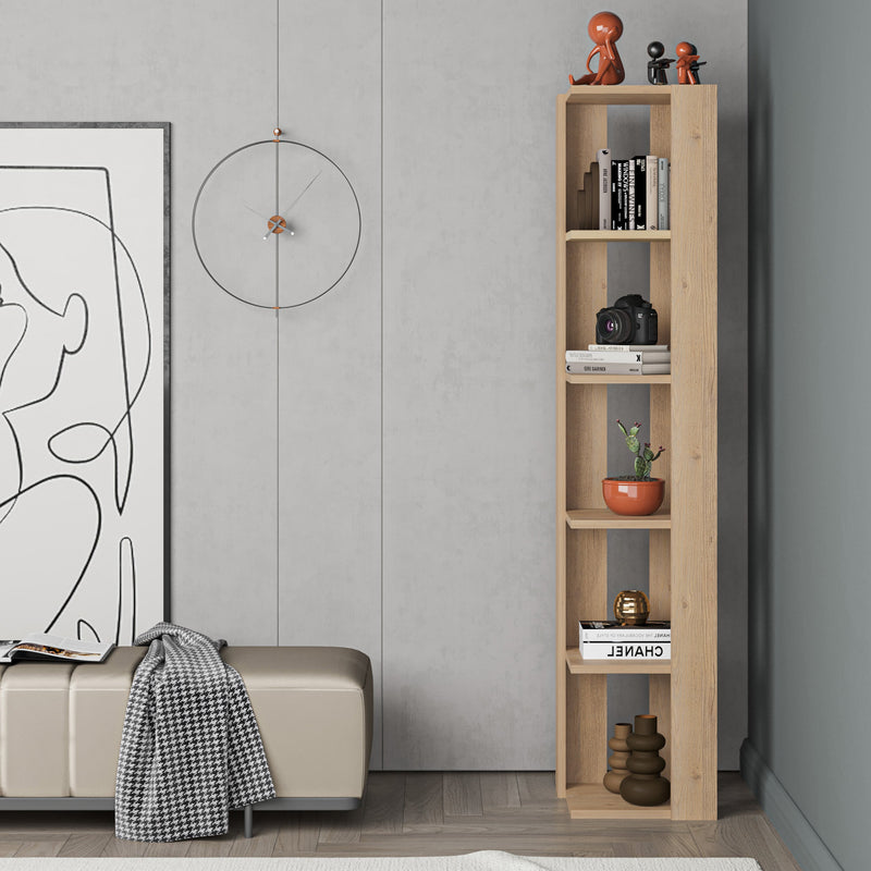 Nati Modern Corner Bookcase Display Unit Tall 161cm