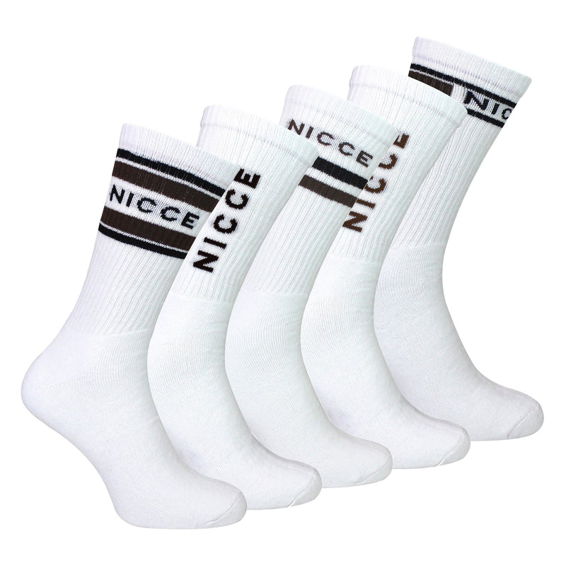 5 Pack Mens Crew Socks - Soft Breathable Cotton Everyday Socks
