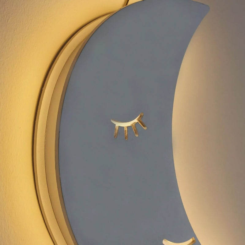 White Wooden LED Moon Night Light