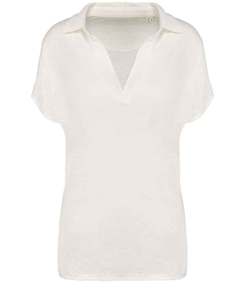 Linen Polo Shirt: Womens