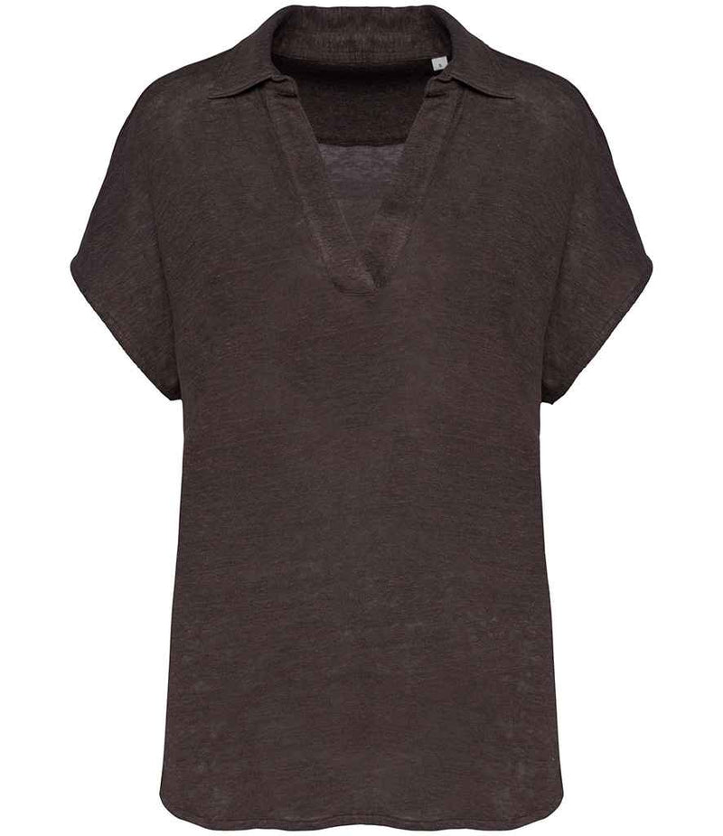 Linen Polo Shirt: Womens