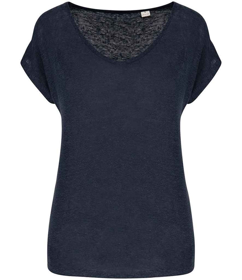 Linen V Neck T-Shirt: Womens