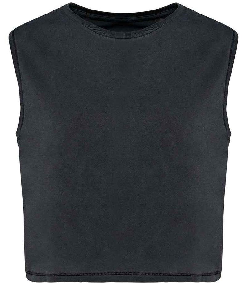 Organic Faded Cropped Tank Top: Womens