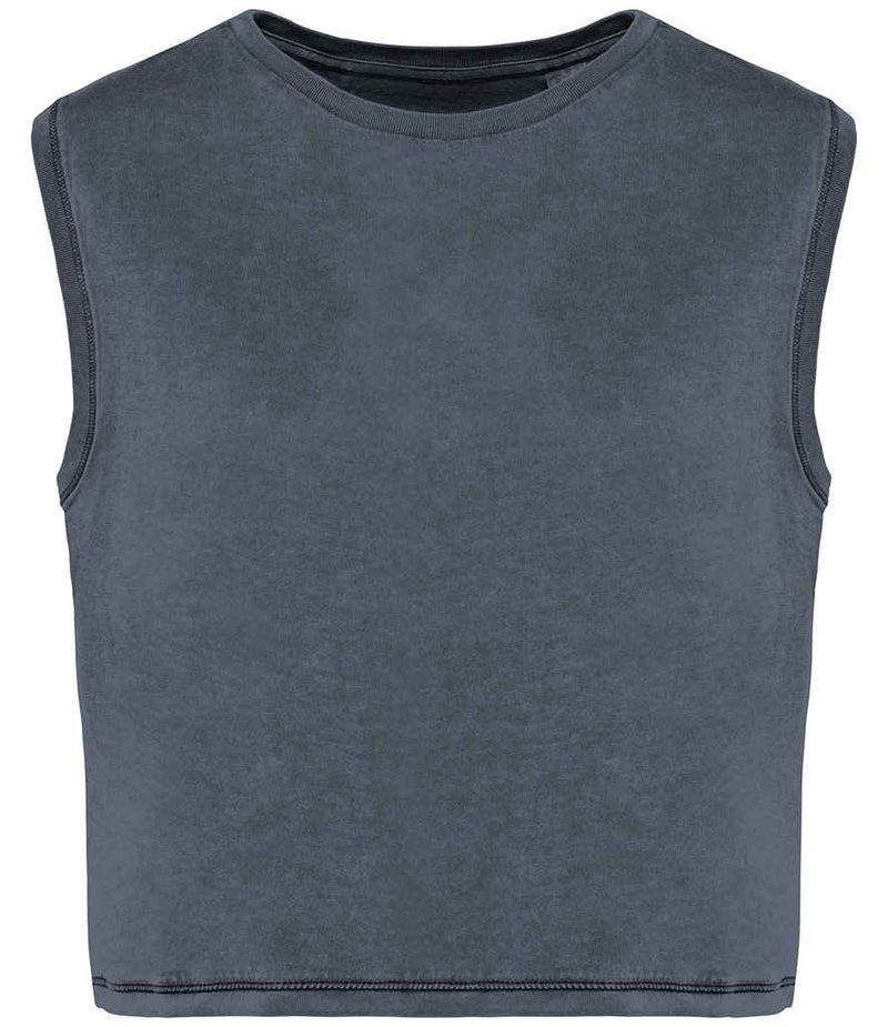Organic Faded Cropped Tank Top: Womens