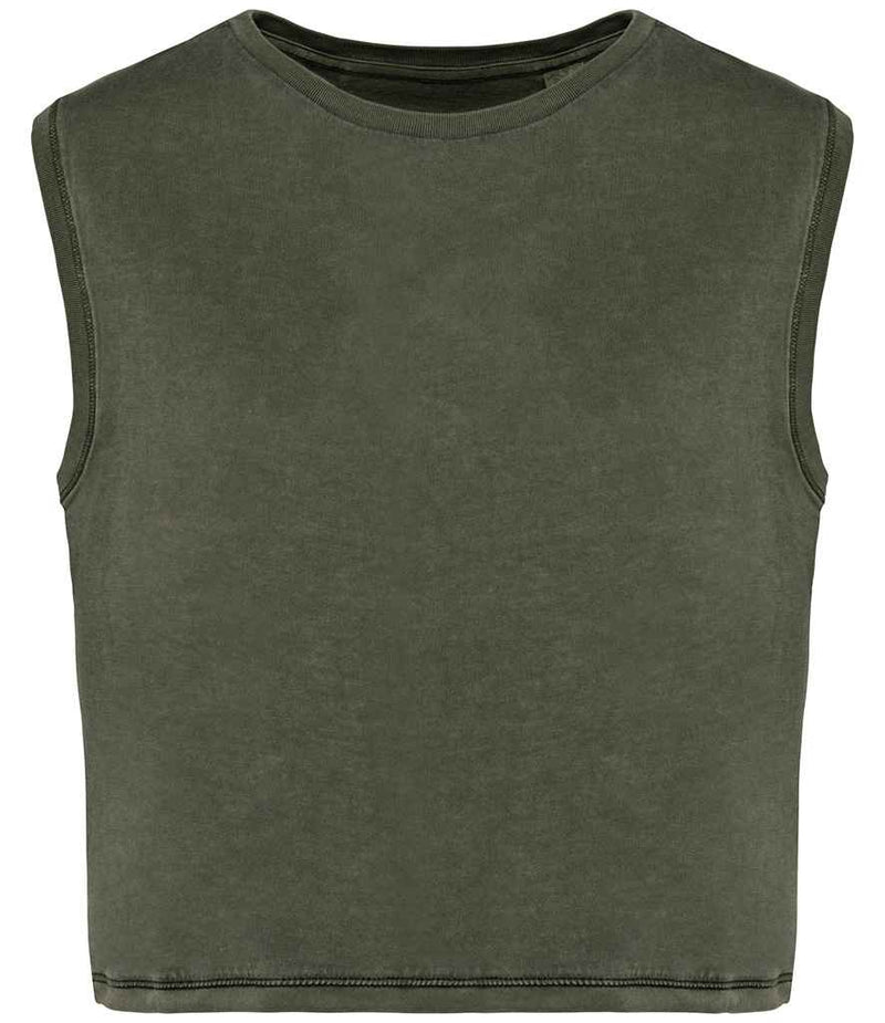 Organic Faded Cropped Tank Top: Womens