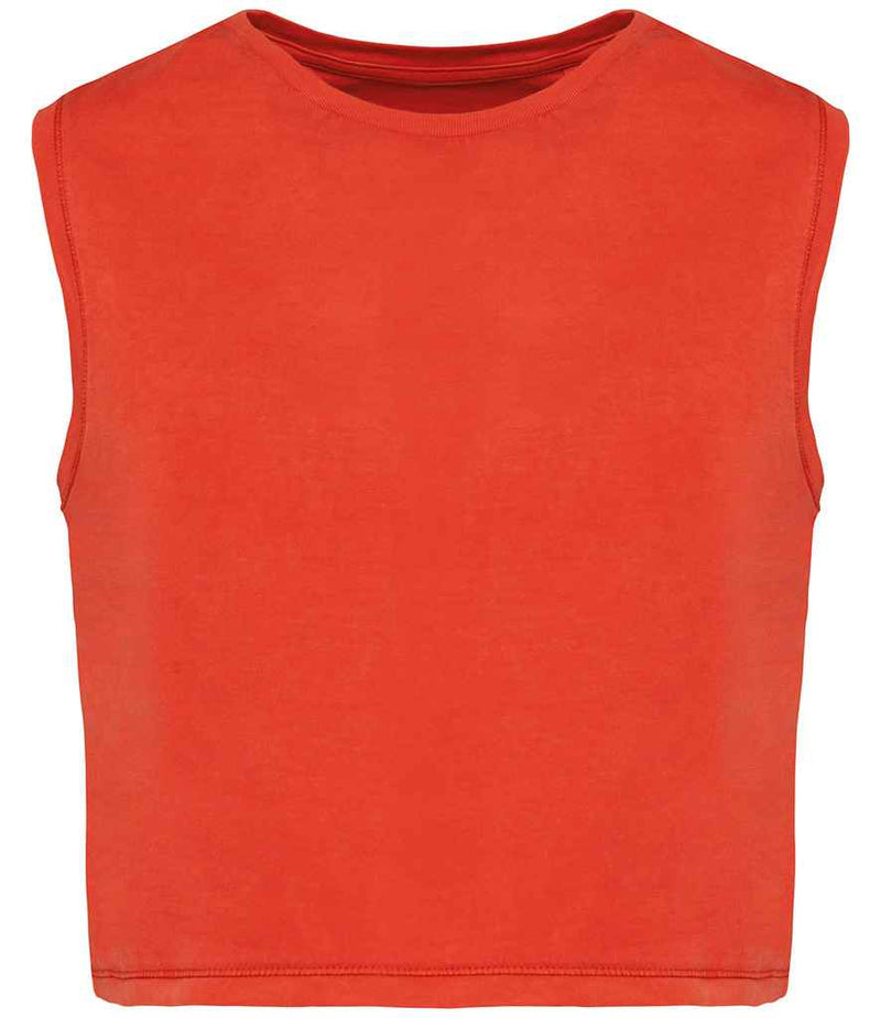Organic Faded Cropped Tank Top: Womens