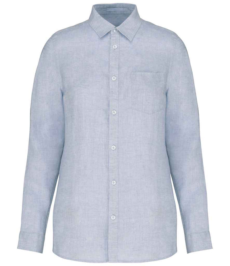 Linen Long Sleeve Shirt: Womens