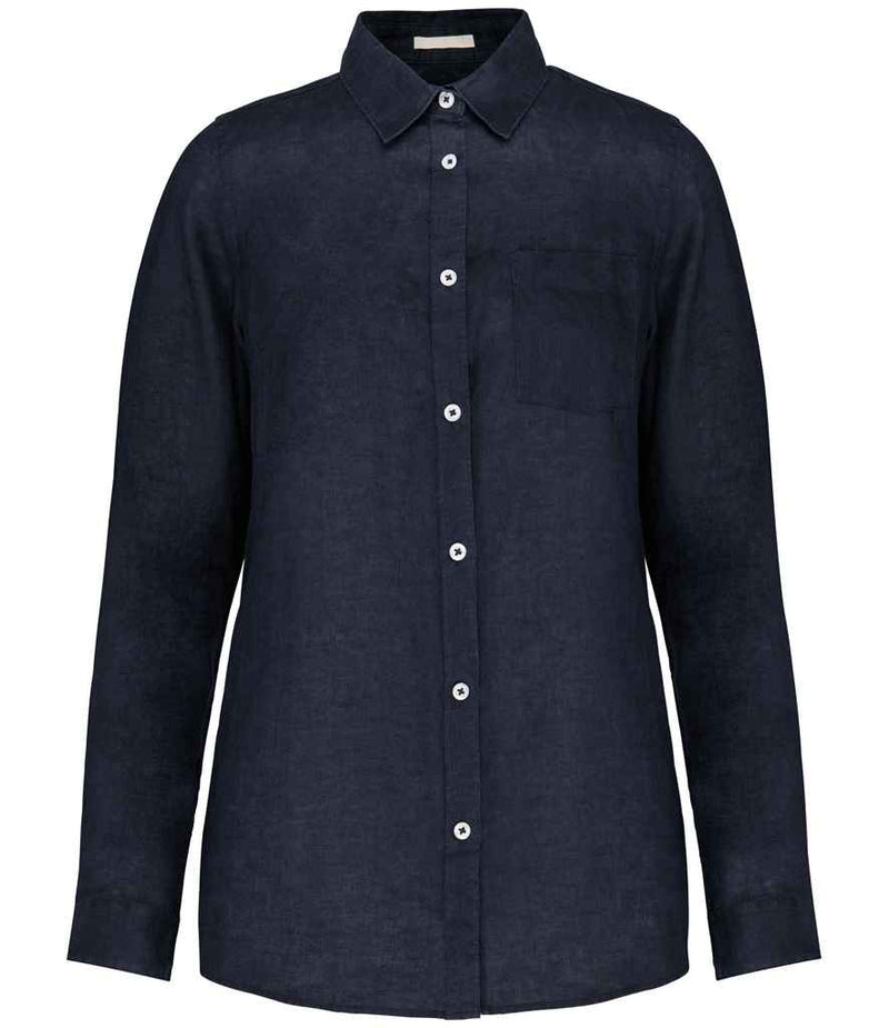 Linen Long Sleeve Shirt: Womens