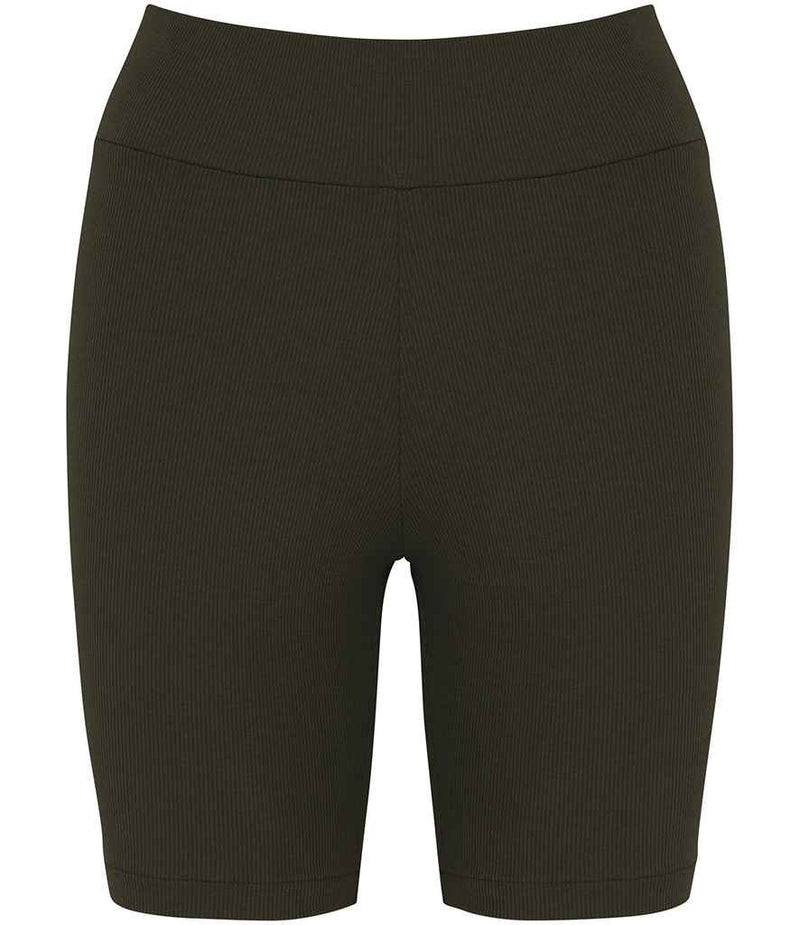 Organic Cotton Ribbed Shorts: Womens