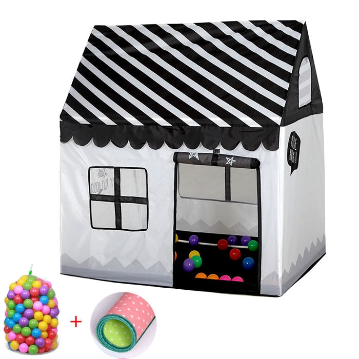 Household Children Printing Play Tent Small Game House with 50 Ocean Balls & Mat, with 50 Ocean Balls & Mat (Light Pink), with 50 Ocean Balls & Mat (Black White), with 50 Ocean Balls & Mat (Pink), with 50 Ocean Balls & Mat (Green)
