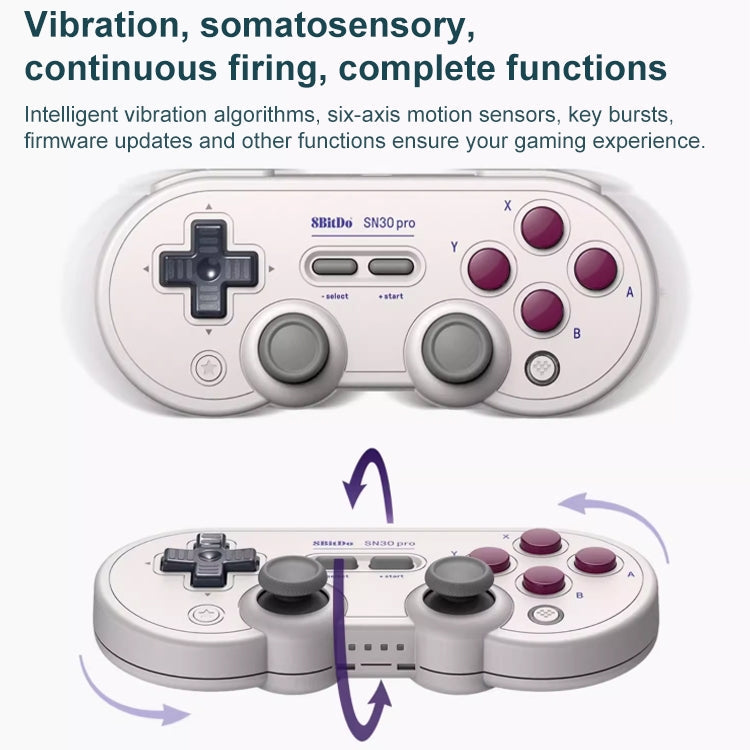 8BitDo SN30 Pro Bluetooth Gamepad Hall Version for Switch / Steam / PC / Android (White)