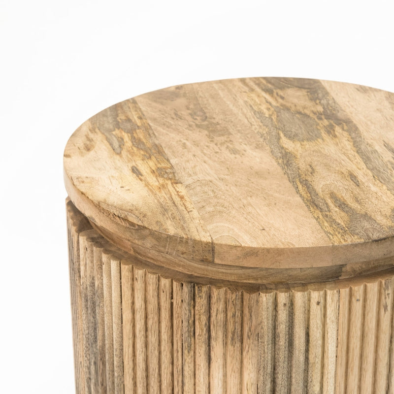 York Solid Wood Bedside Table with Metal Legs
