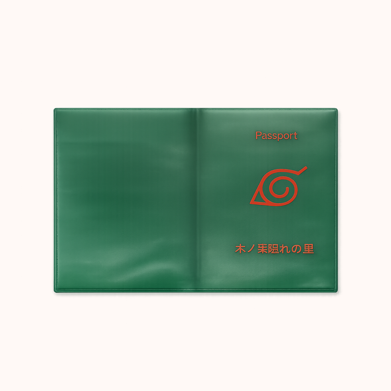 Naruto Konohagakure Green Passport Cover