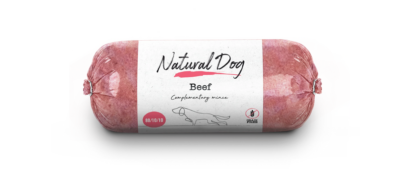 Natural Dog Beef 80/10/10 Chubs - Tray of 10 x 500g (5kg)