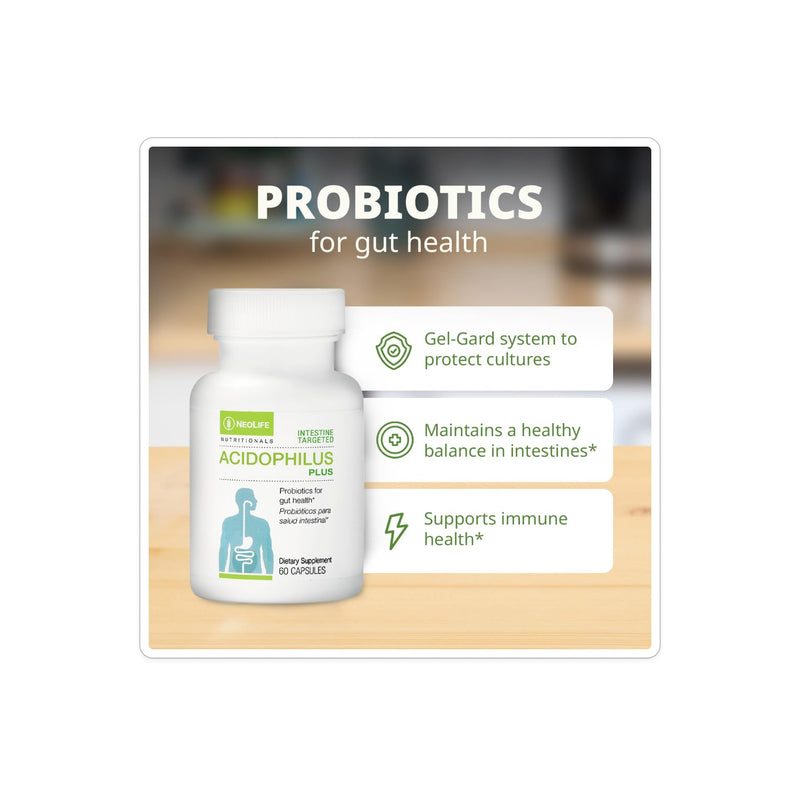 NeoLife Acidophilus Plus Probiotic – 5 Billion CFU, Digestive Health, 60 Capsules