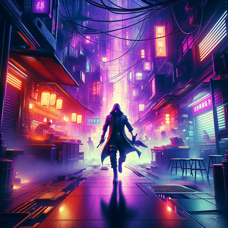 Neon Shadow Canvas
