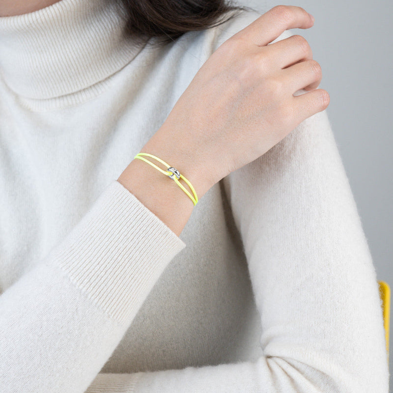 Mini Silver Soho Diamond Cord Bracelet