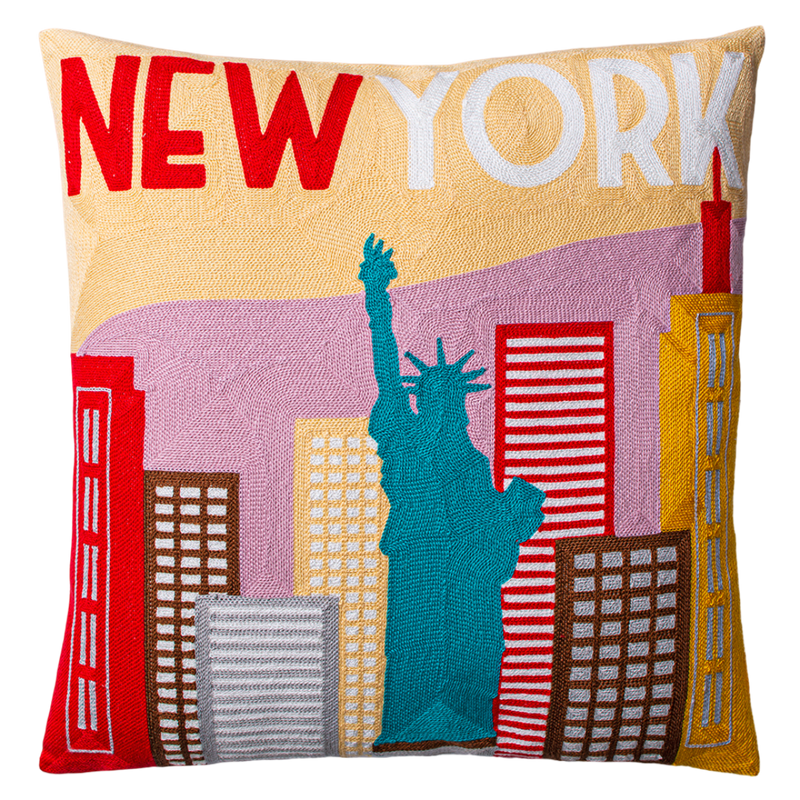 New York - Needlepoint Travel Inspired Pillow