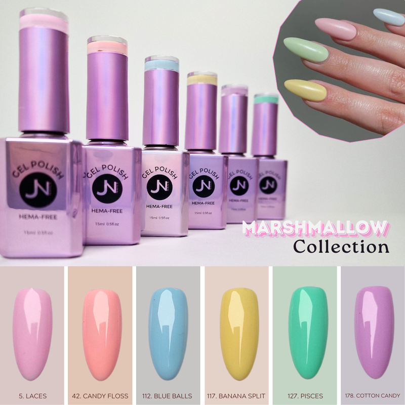MARSHMALLOW Collection of 6 - hema free Gel Polish