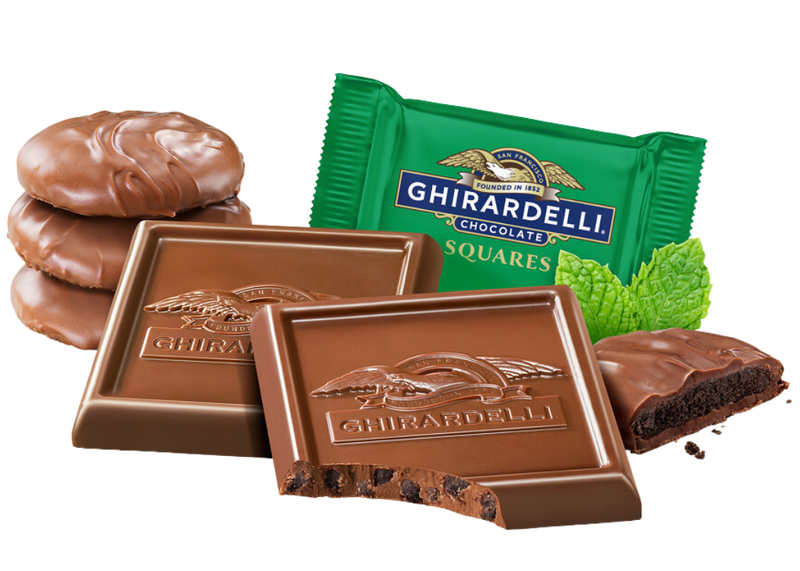 Ghirardelli Mint Cookie Milk Chocolate Squares