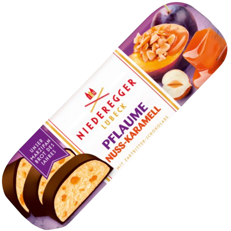 Niederegger | Plum & Nut Caramel Dark Chocolate Marzipan Loaf | 125g