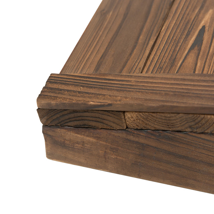 Fir Wood Outdoor Garden Decor Walkway Bridge Brown