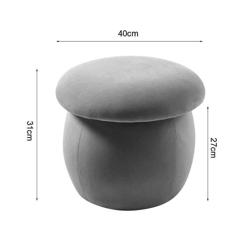 Nordic Velvet Mushroom Footstool - Soft Cushion Stool for Living Room & Bedroom