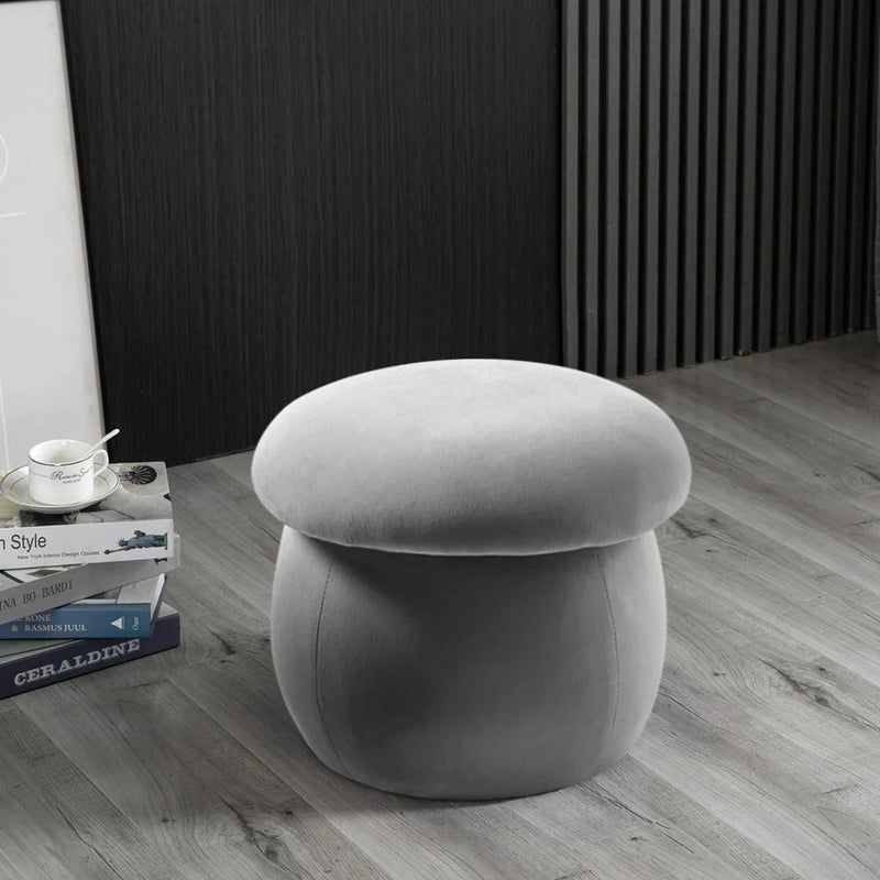 Nordic Velvet Mushroom Footstool - Soft Cushion Stool for Living Room & Bedroom