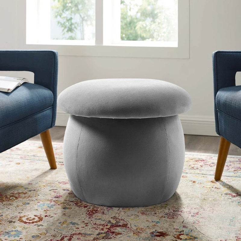 Nordic Velvet Mushroom Footstool - Soft Cushion Stool for Living Room & Bedroom