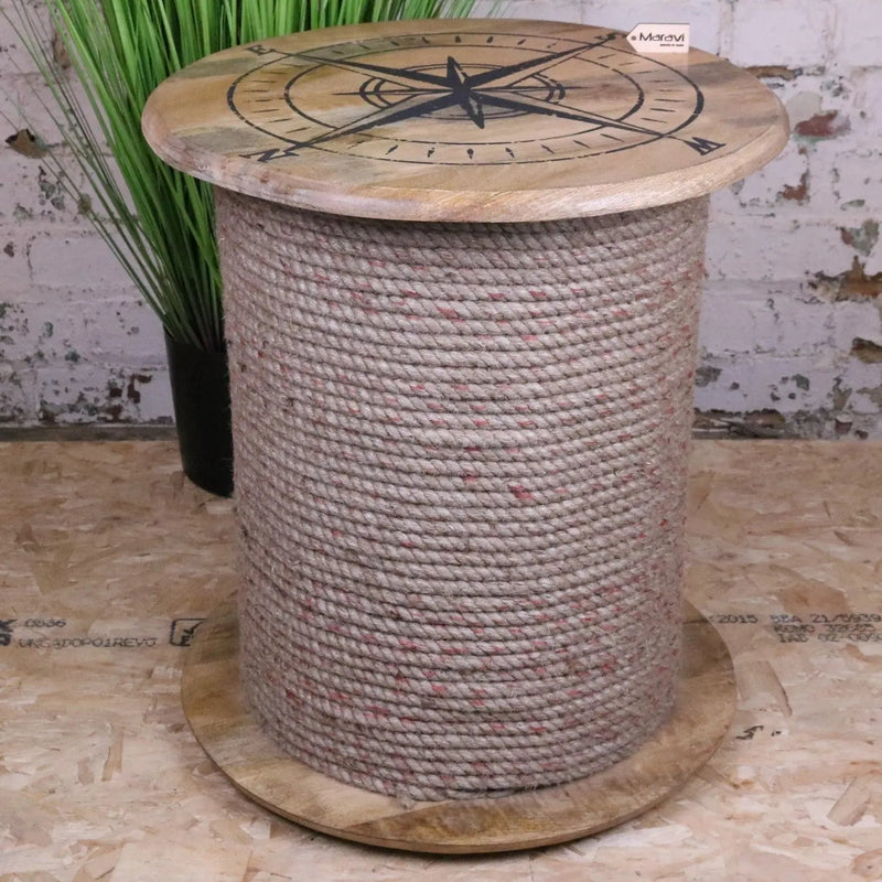 Noreya Rope Reel Nautical Table Compass Top