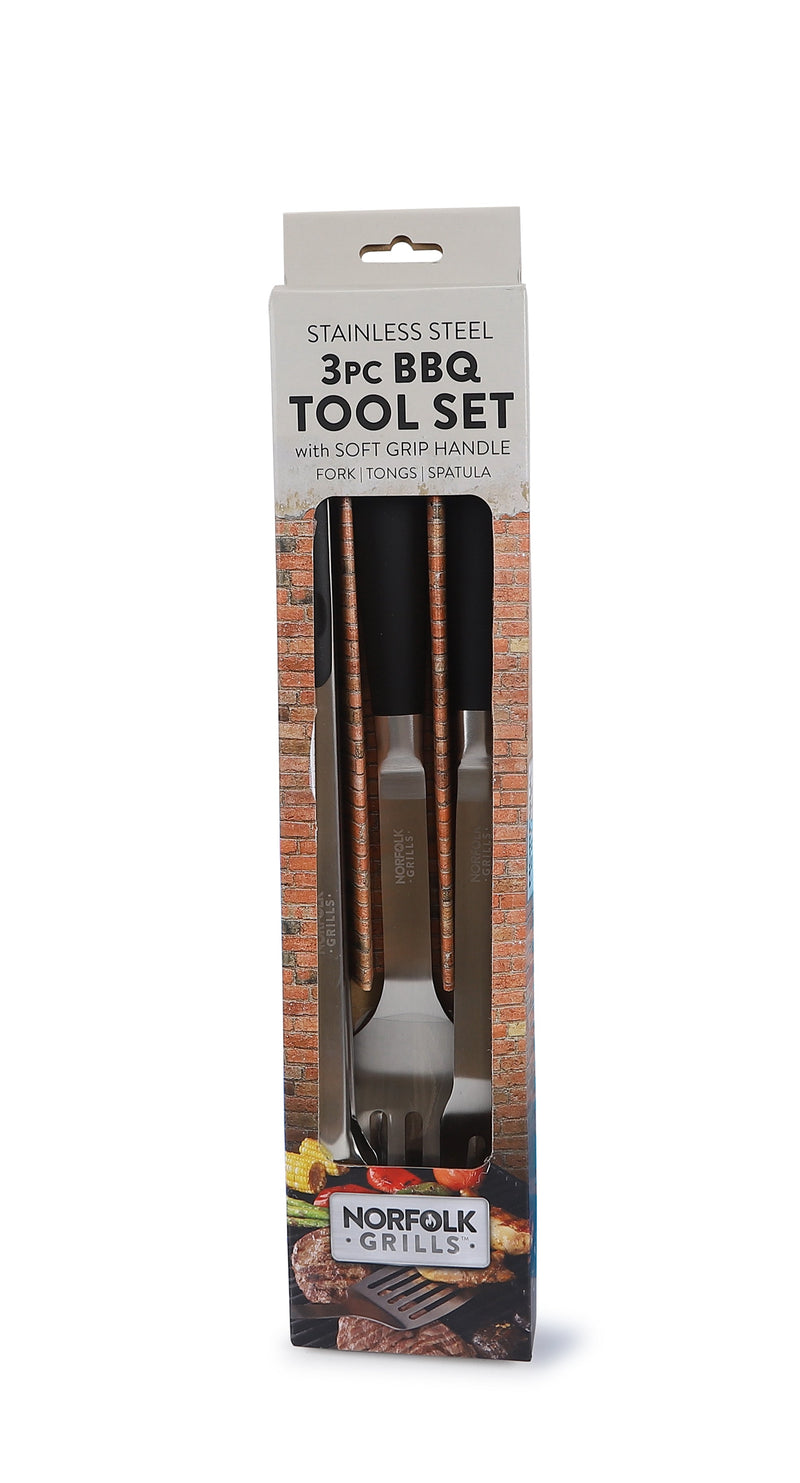 Norfolk Grills 3 Piece Stainless Steel BBQ Tool Set