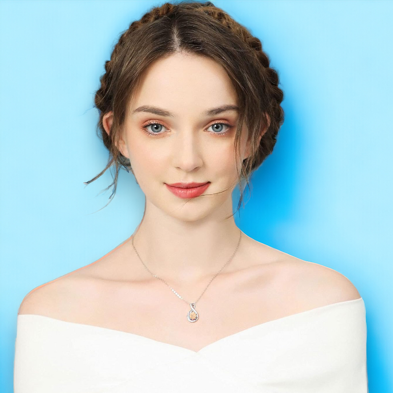 November Birthstone Infinity Pendant Necklace