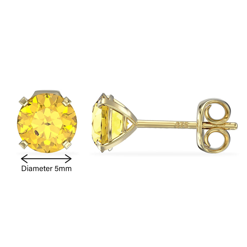 November Birthstone Yellow Topaz Stud Earrings