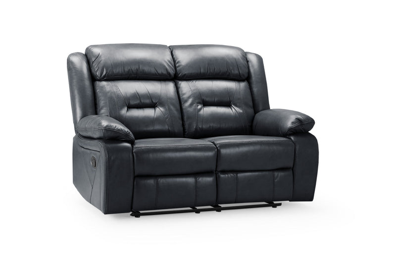 Novie Luxury Faux Leather 2-Seater Manual Recliner Sofa with Padded Arms