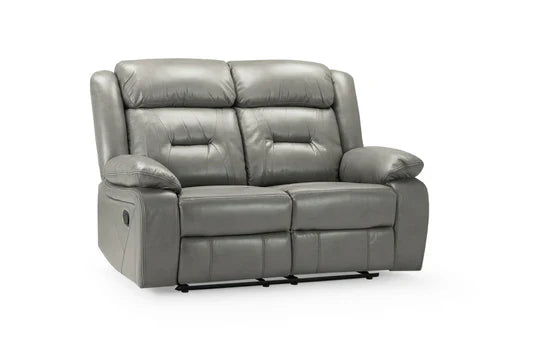 Novie Luxury Faux Leather 2-Seater Manual Recliner Sofa with Padded Arms